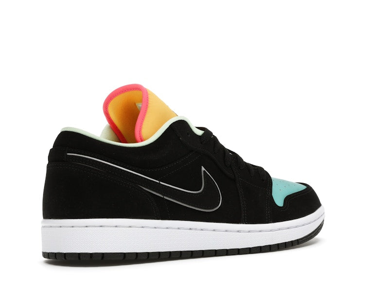 Jordan 1 Low Black Aurora Green Laser Orange