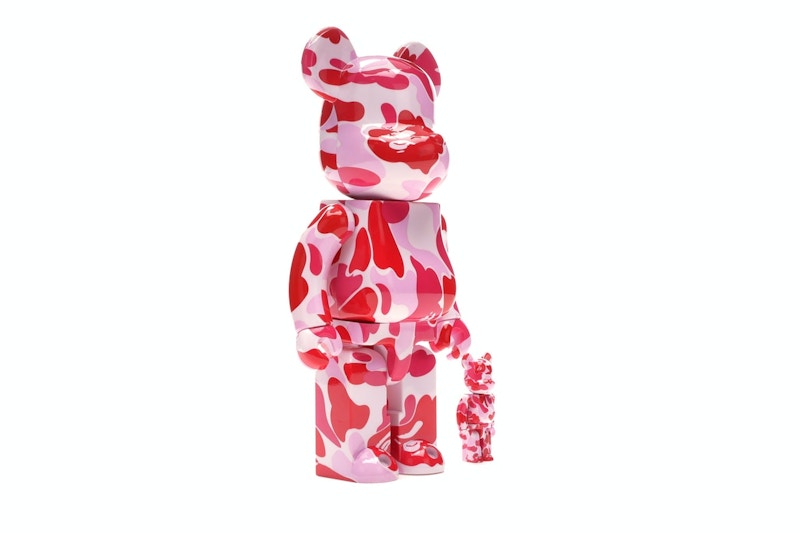 Bearbrick A Bathing Ape ABC Camo 100% & 400% Set Pink