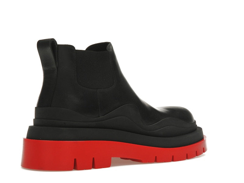 Bottega Veneta Tire Ankle Chelsea Boot Black Red (Women's)
