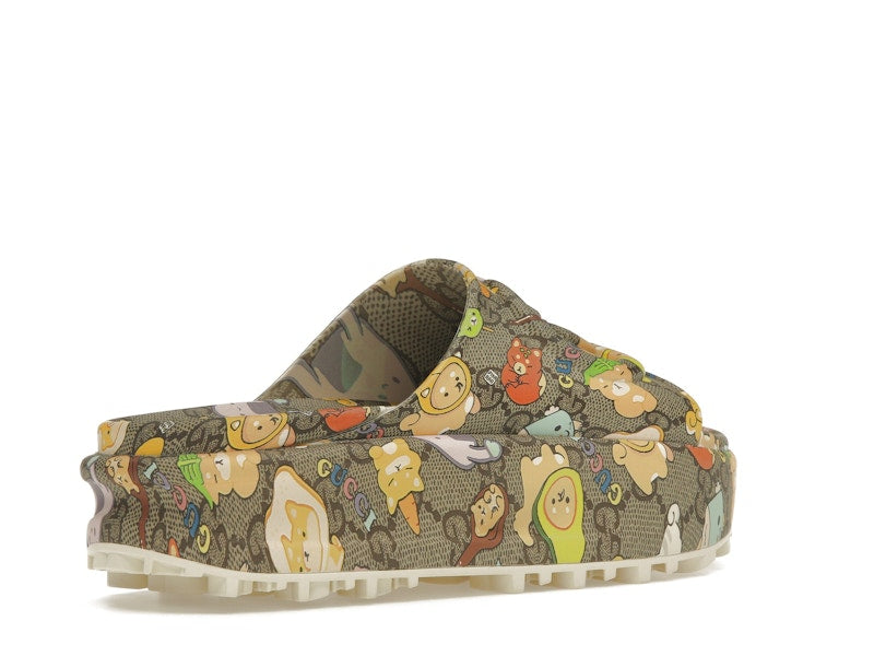 Gucci x Pikarar GG Animal Print Slide Beige Multi (Women's)