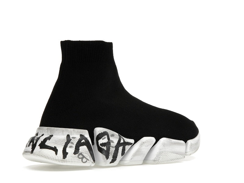 Balenciaga Speed 2.0 Graffiti Recycled Knit Black (Women's)