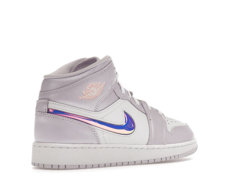 Jordan 1 Mid SE Barely Grape Iridescent Swoosh (GS)