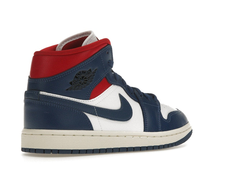 Jordan 1 Mid French Blue Gym Red (Women's)