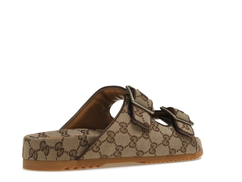 Gucci Strap Slide Sandal Beige Canvas