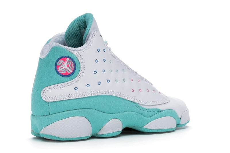 Jordan 13 Retro White Soar Green Pink (GS)