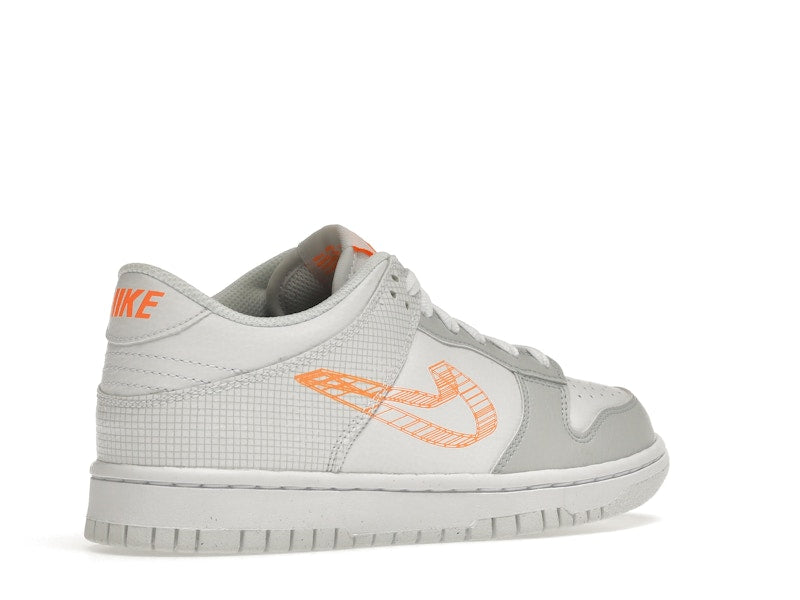 Nike Dunk Low SE 3D Swoosh Pure Platinum Total Orange (GS)