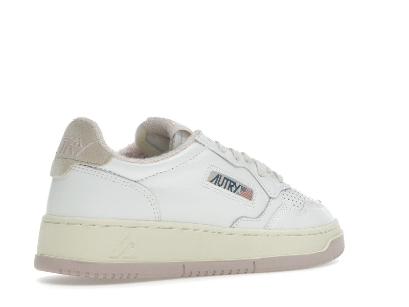 Autry Medalist Leather Low White Powder Pink (Women's)
