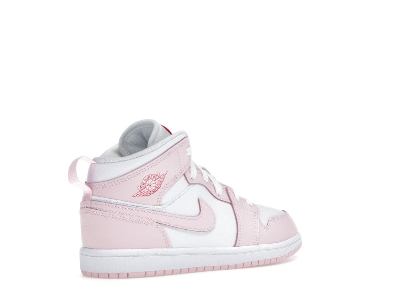 Jordan 1 Mid Pink Foam Fire Red White (PS)