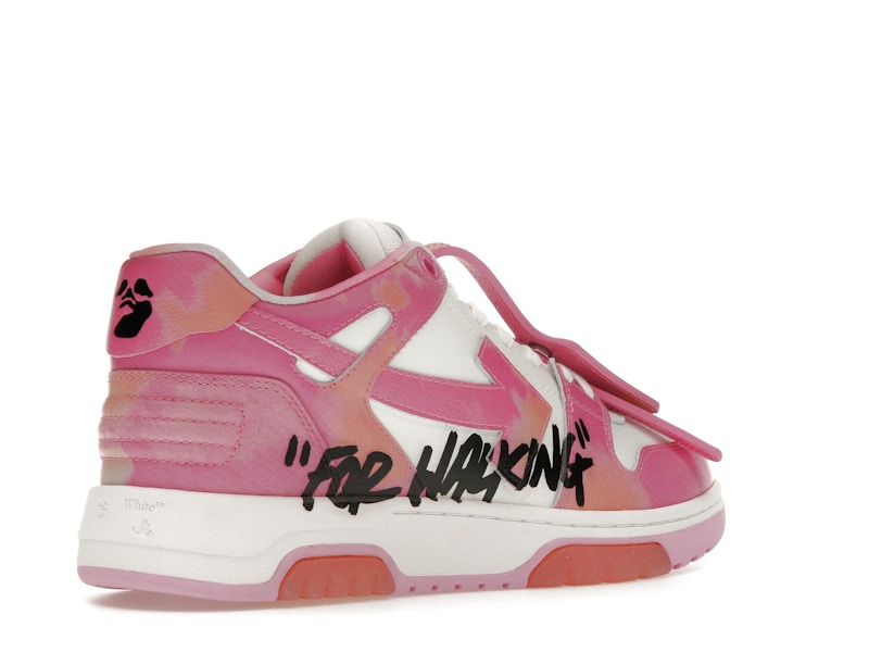 OFF-WHITE Out Of Office OOO "For Walking" Low Tops Pink Tie Dye