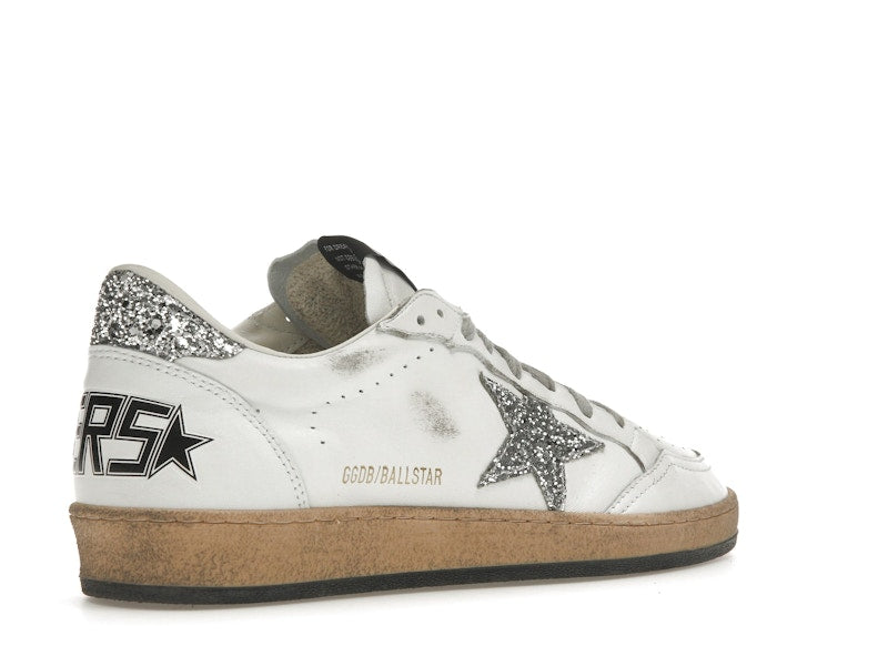 Golden Goose Ball Star White Silver Glitter (Women's)