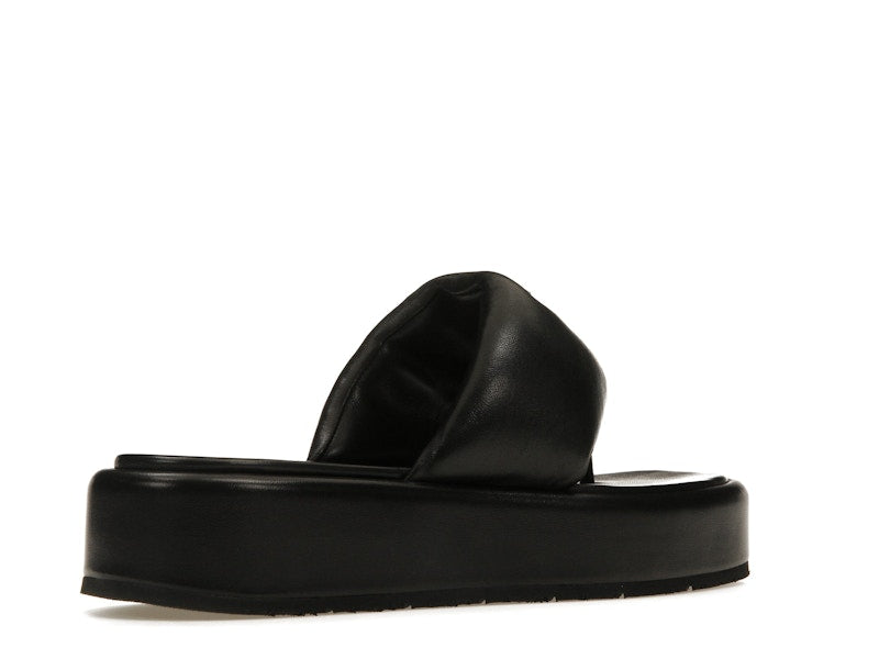 Prada Soft Padded 35mm Thong Wedge Sandals Black Nappa Leather