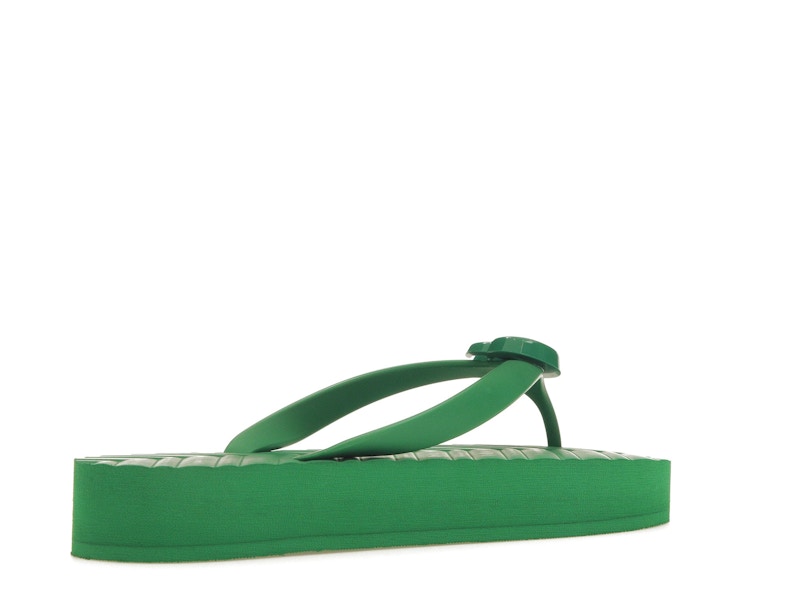 Gucci Chevron Thong Sandal Green Rubber
