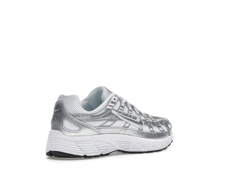 Nike P-6000 White Metallic Silver (GS)