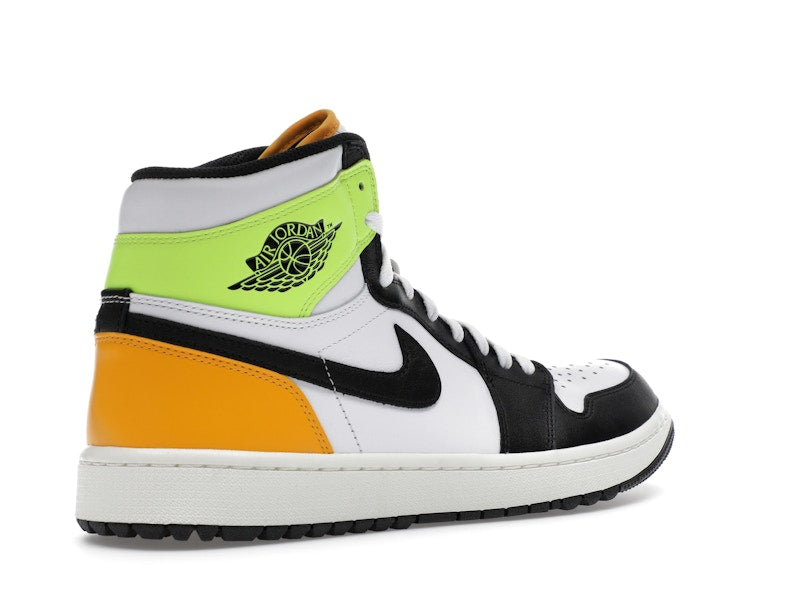 Jordan 1 Retro High Golf White University Gold Volt Black