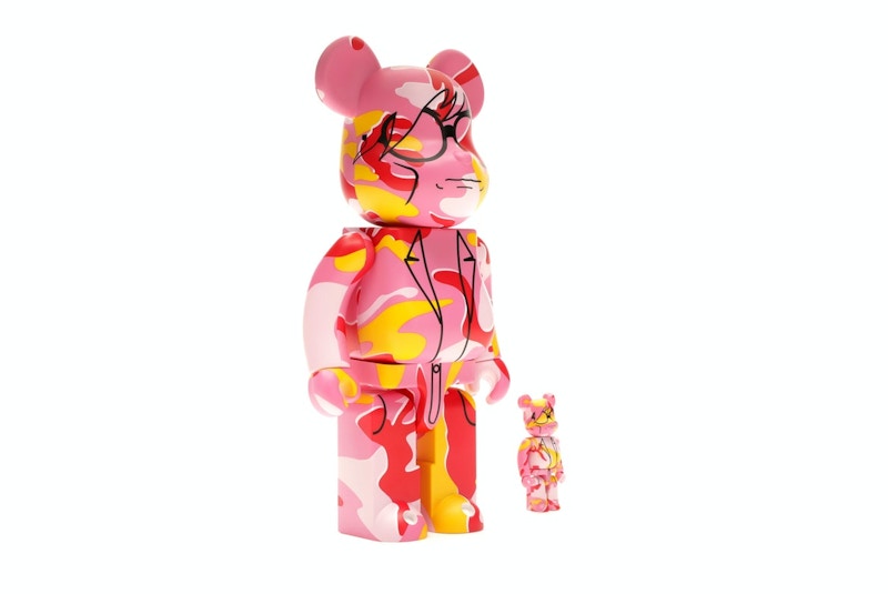 Bearbrick Andy Warhol Camo Ver. 100% & 400% Set Pink