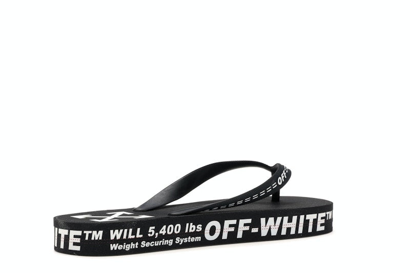 Off-White Logo Typographic Flip Flop Black SS20