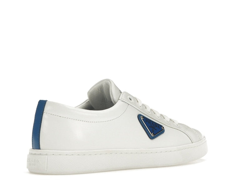 Prada Court Sneaker White Blue Leather (Women's)