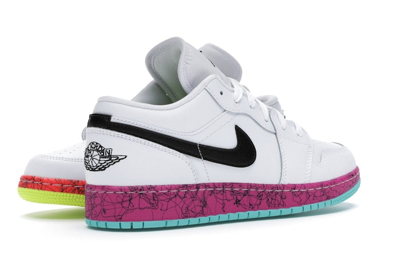 Jordan 1 Low Multi-Color Midsoles White (GS)