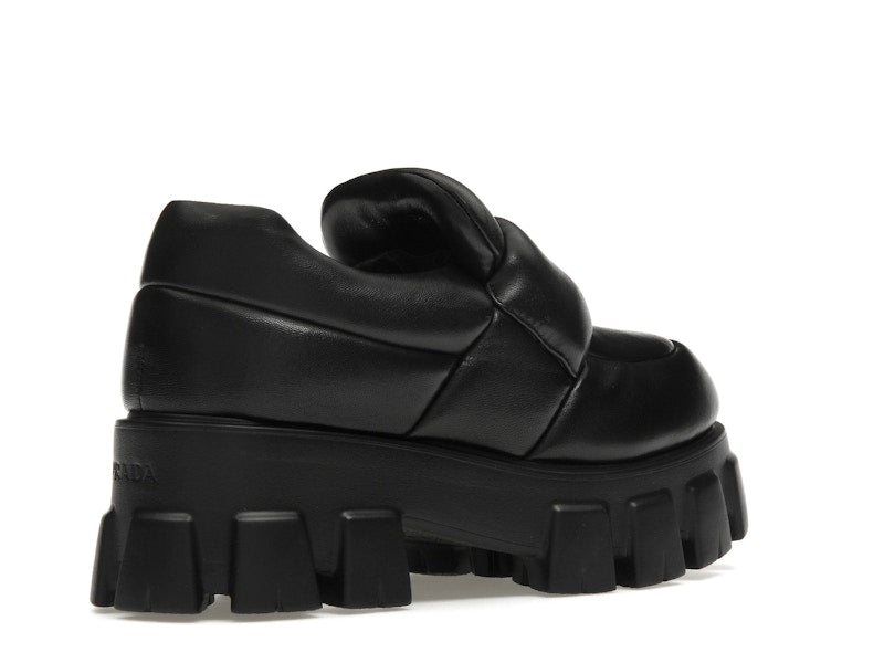 Prada Soft Padded 55mm Loafers Black Nappa Leather