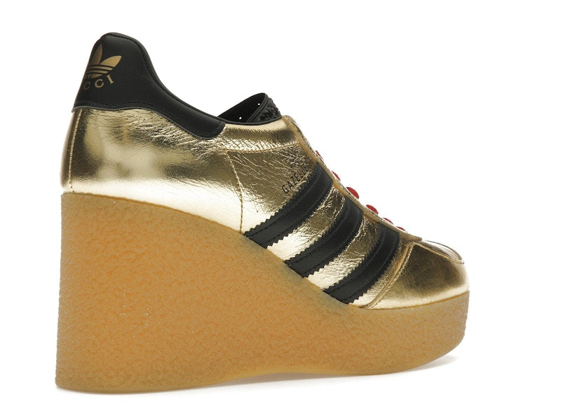 adidas x Gucci Gazelle Wedge Gold Metallic Black (Women's)