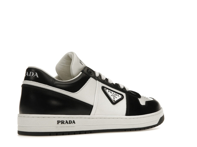 Prada Downtown Low Top Sneakers Leather White Black