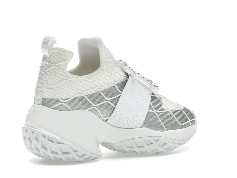 Roger Vivier Viv' Run Fabric Silver Crystal Buckle (Women's)
