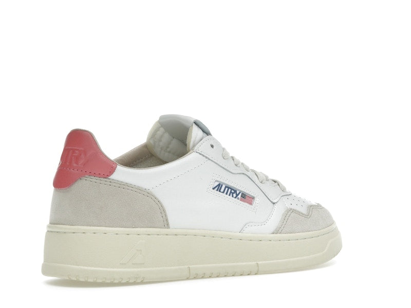 Autry Medalist Leather Low White Tearose Beige (Women's)