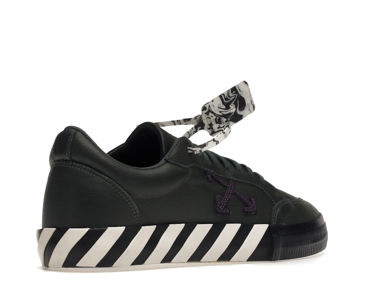 OFF-WHITE Vulc Low Dark Green Leather