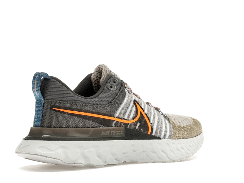 Nike React Infinity Run Flyknit 2 Light Bone Grey Orange