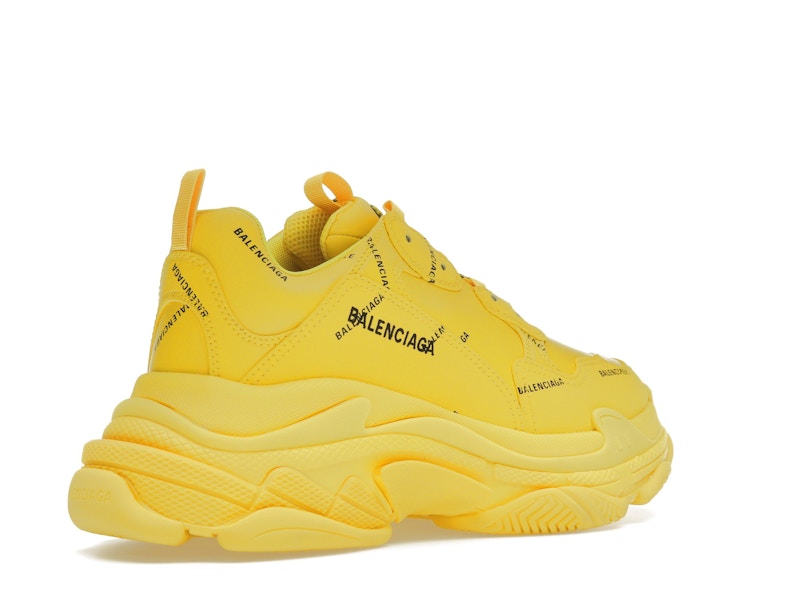 Balenciaga Triple S Allover Logo Yellow