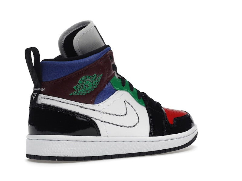 Jordan 1 Mid SE Black White Multi-Color (Women's)