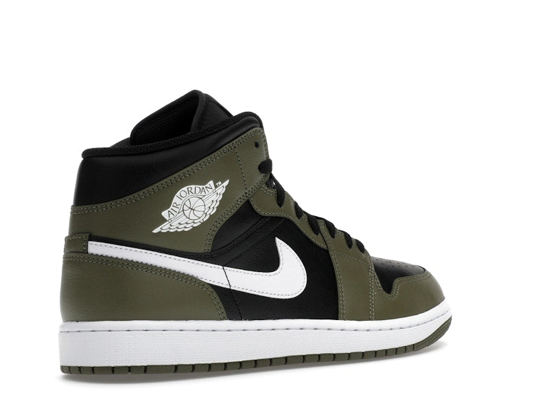 Jordan 1 Mid Black White Olive