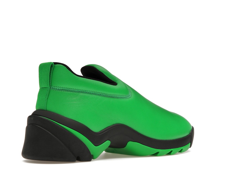 Bottega Veneta Lagoon Low Top Leather Sneaker Black Green