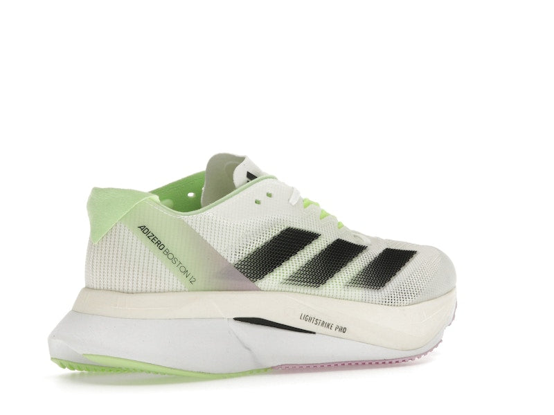 adidas Adizero Boston 12 Cloud White Core Black Green Spark