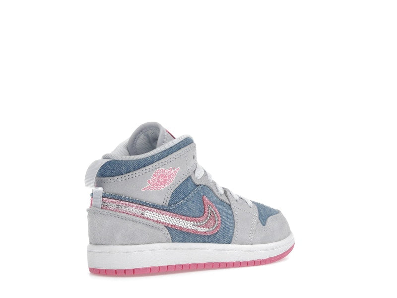 Jordan 1 Mid SE Denim Sequin (PS)