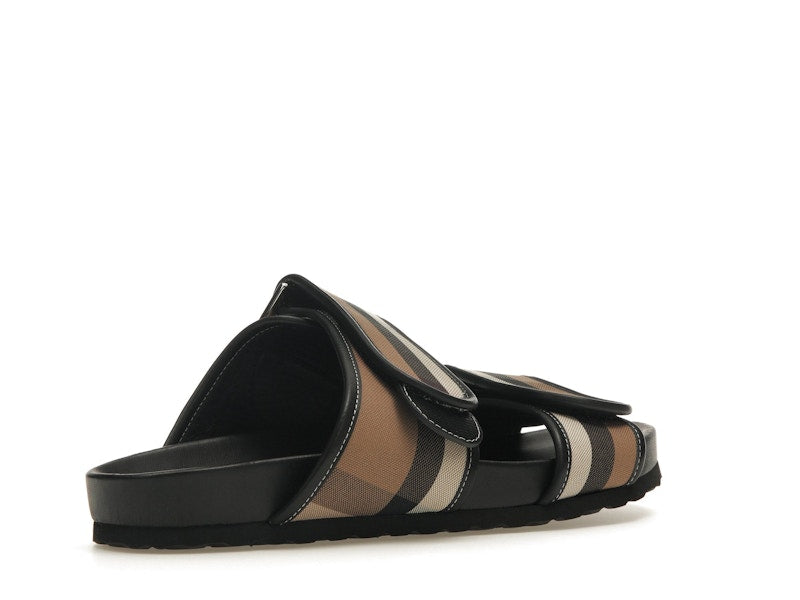 Burberry Check Sandals Birch Brown Black