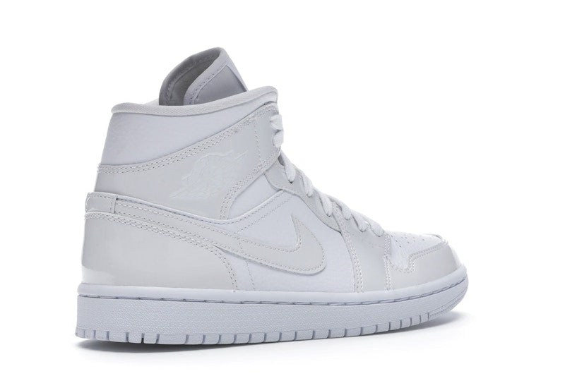 Jordan 1 Mid Triple White Patent Swoosh (Women's)