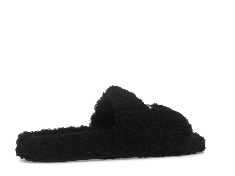 Balenciaga Paris Furry Slide Black