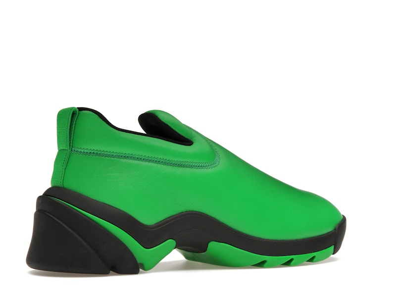 Bottega Veneta Lagoon Low Top Leather Sneaker Black Green