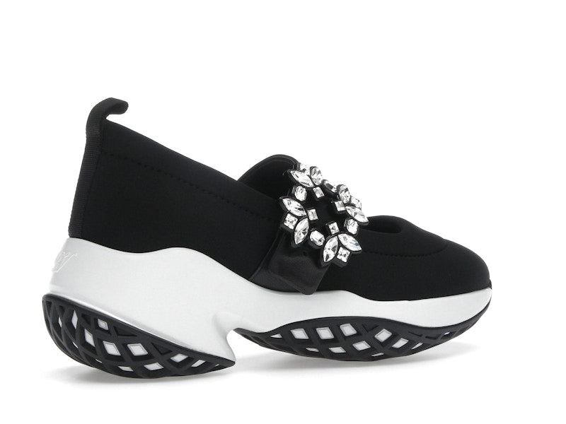 Roger Vivier Viv' Run Babies Black White Crystal Buckle (Women's)