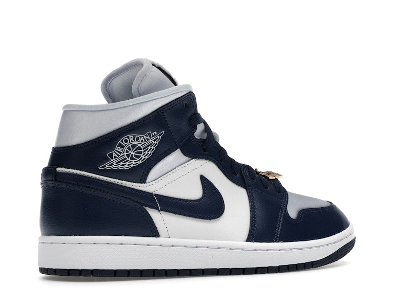 Jordan 1 Mid Football Grey White Midnight Navy (Women's)