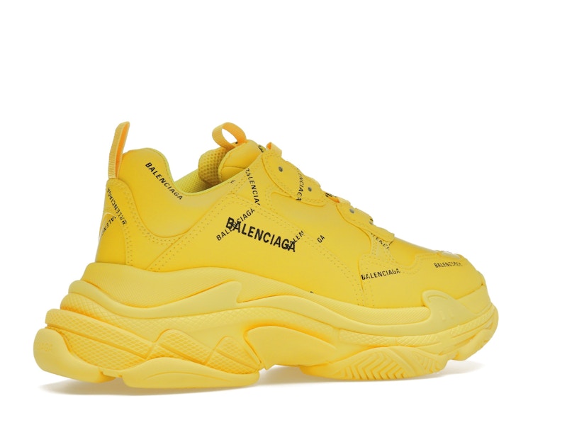 Balenciaga Triple S Allover Logo Yellow