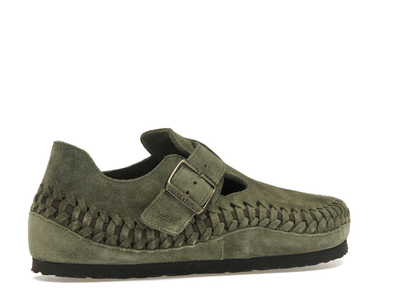 Birkenstock London Braided Shearling Kith Olive Night