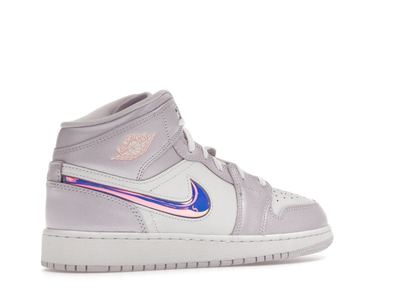 Jordan 1 Mid SE Barely Grape Iridescent Swoosh (GS)