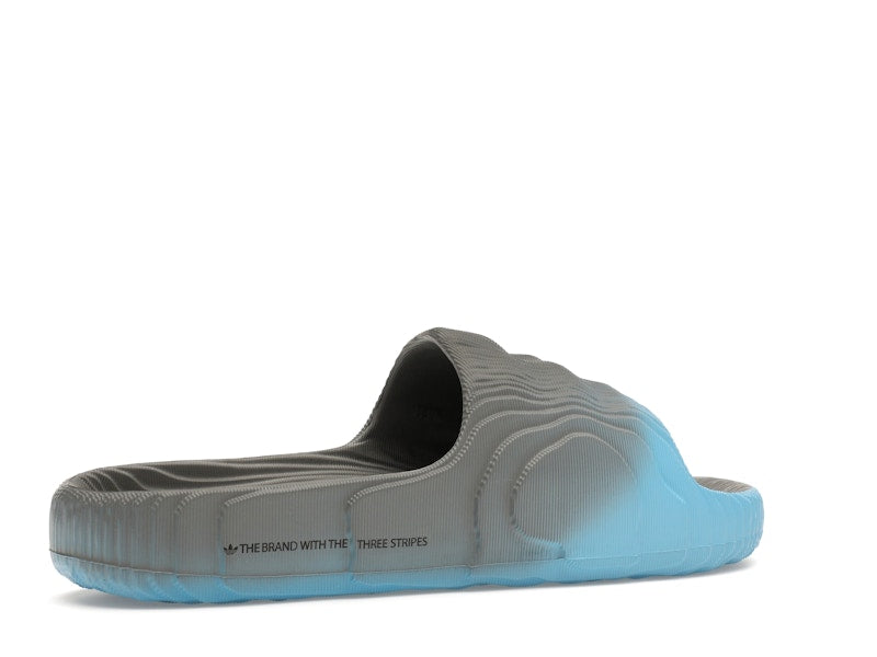 adidas Adilette 22 Slides Grey Semi Blue Burst Mel Core Black