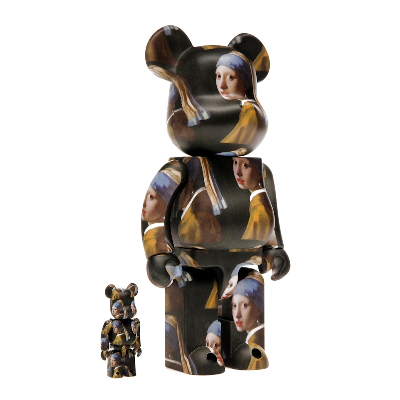 Bearbrick Johannes Vermeer (Girl with a Pearl Earring) 100% & 400% Set