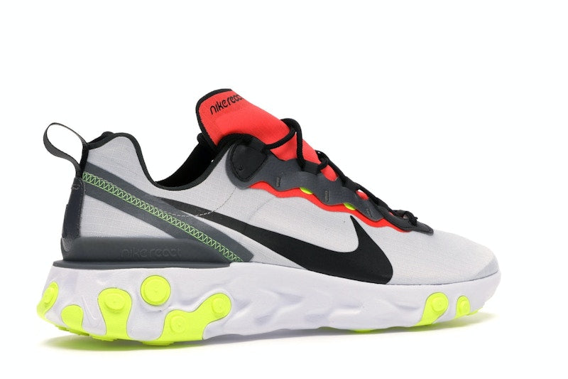 Nike React Element 55 Pure Platinum Bright Crimson Volt