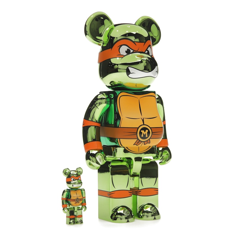 Bearbrick x Teenage Mutant Ninja Turtles Michelangelo 100% & 400% Set