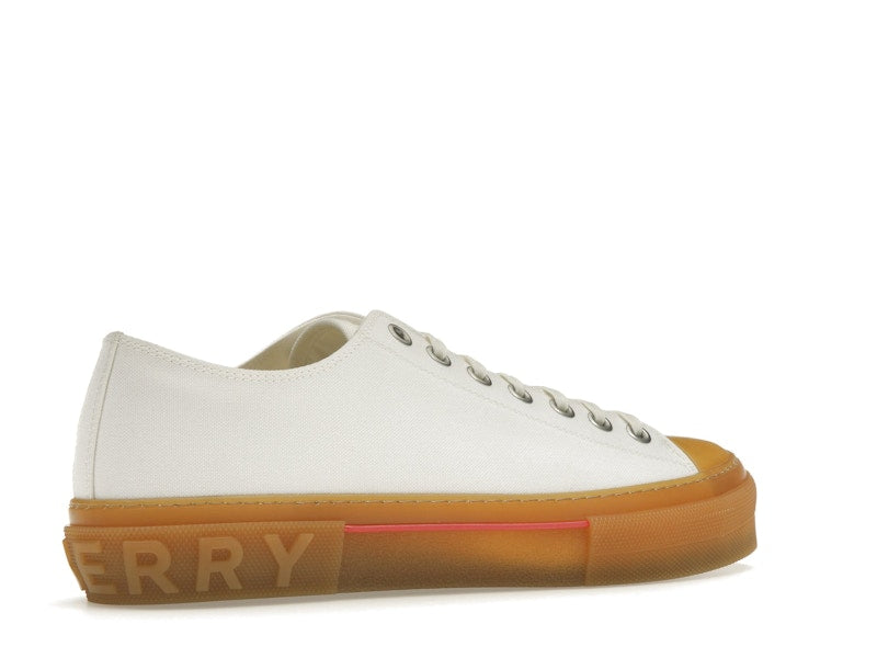 Burberry Logo Detail Cotton Trainer White