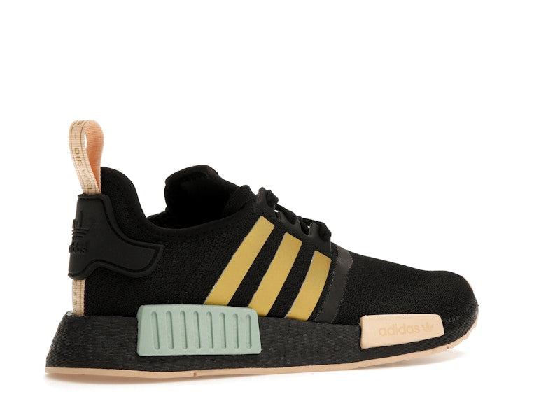 adidas NMD R1 Black Gold Metallic Halo Amber (Women's)